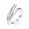 Brass Wire Wrap Open Cuff Ring for Women RJEW-T001-95P-3