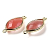 Cherry Quartz Glass Faceted Connector Charms G-K347-03G-06-2