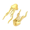 Ion Plating(IP) 304 Stainless Steel Jellyfish Stud Earrings EJEW-D281-29G-2