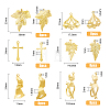 48Pcs 6 Style Brass Pendants KK-FH0005-49-2