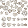 WADORN 24Pcs 6 Style 1-Hole Alloy & Brass Rhinestone Shank Buttons FIND-WR0011-04-1