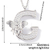 Brass Micro Pave Clear Cubic Zirconia Pendant Necklaces FS-WG7BC7F-07-1