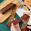 7M Flat Ethnic Style Polyester Rhombus Ribbon OCOR-WH0082-131-3