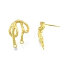 Rack Plating Brass Stud Earring Findings KK-G437-04MG-3