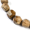 Natural Picture Jasper Nuggets Beaded Necklaces for Women Men NJEW-K388-01F-2