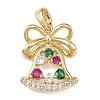 Christmas Brass Micro Pave Cubic Zirconia Pendants LS-KK-K413-02G-1