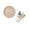 3Pcs 3 Sizes Natural Paua Shell with Round White Shell Pearl Pendants PALLOY-JF05084-2