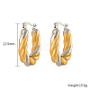 Two Tone 304 Stainless Steel Hoop Earrings for Women ZB8618-2-3