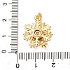Brass Micro Pave Clear Cubic Zirconia Pendants CU-CBAF727-03C-G-3