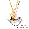 Hollow Out Brass Clear Cubic Zirconia Butterfly Pendant Necklaces QX3520-1-2