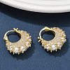 Brass Micro Pave Clear Cubic Zirconia Chunky Hoop Earrings EJEW-C182-04G-2