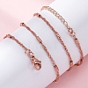 Brass Singapore Chains Necklaces for Women NJEW-D302-04RG-5