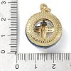 Brass Micro Pave Cubic Zirconia with Glass Pendents KK-Q815-01G-08-3