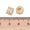 Brass Micro Pave Clear Cubic Zirconia Beads KK-B100-003G-3