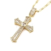 Brass Clear Cubic Zirconia Pendant Necklaces for Women NJEW-M009-05G-B-1