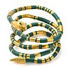 Alloy Green Rhinestone Snake Wrap Choker Necklaces for Women NJEW-Z087-02G-2