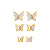 3 Pairs 3 Style 304 Stainless Steel Ear Studs QZ7453-2-1