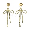 Alloy Bowknot Dangle Stud Earrings EJEW-TA00327-1