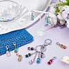 20Pcs 10 Colors Glass Round Bead Pendant Stitch Markers HJEW-NB00021-4