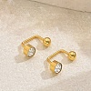 Stainless Steel Cubic Zirconia Stud Earrings QU1157-1-1