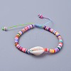 Eco-Friendly Handmade Polymer Clay Heishi Beads Braided Bracelets BJEW-JB04318-05-1