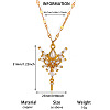 Brass Pave Clear Cubic Zirconia Pendant 304 Stainless Steel Chain Necklaces for Women WG3E65D-05-1