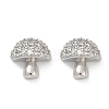 Mushroom Brass Micro Pave Clear Cubic Zirconia Stud Earrings EJEW-F895-17P-4