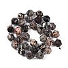 Natural Snowflake Obsidian Beads Strands G-O201B-133G-5