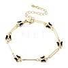 Brass with Cubic Zirconia Link Bracelest for Women BJEW-K298-03G-4