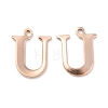 Ion Plating(IP) 304 Stainless Steel Alphabet Charms STAS-H122-U-RG-1