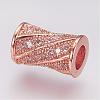 Brass Micro Pave Cubic Zirconia Beads ZIRC-G087-19-3