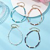 Natural Gemstone & Cultured Freshwater Pearl Beaded Bracelets BJEW-JB13546-1