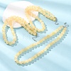 10MM Grade A Natural Golden Silk Jade Round Beaded Necklaces GG-CBAA808-03P-C-1