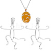 2Pcs Sterling Silver Pendant Cabochon Settings STER-BBC0009-46P-1