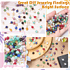 16Pcs 4 Colors Natural Amethyst Pendant and  Connector Charms Sets PALLOY-SW00081-6