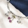 Brass Micro Pave Cubic Zirconia Fruit Charm Bangles for Women BJEW-Z089-01P-02-2