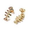 Brass Micro Cubic Zirconia Stud Earrings KK-S516-02G-2