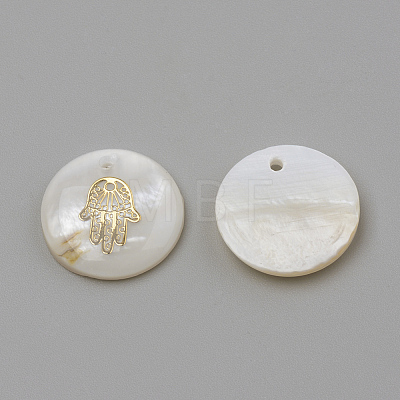 Freshwater Shell Pendants X-SHEL-Q010-002G-1