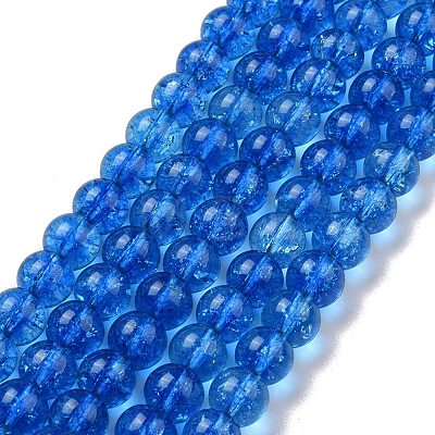 Crackle Glass Round Bead Strands CCG-C001-01B-03-1