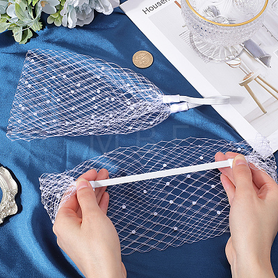 Polyester Mesh Veil Headband OHAR-WH0015-29B-1