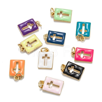 Brass Enamel Charms KK-G399-12-1