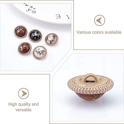 CHGCRAFT 18Pcs 3 Colors Cellulose Acetate(Resin) and Alloy Buttons DIY-CA0004-45-1