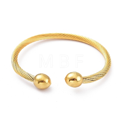 304 Stainless Steel Cuff Bangles BJEW-M284-12G-1