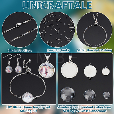 Unicraftale DIY Blank Dome Jewelry Set Making Kit DIY-UN0050-27-1