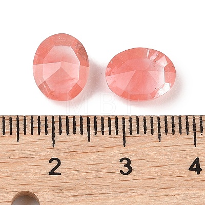 Cherry Quartz Glass Cabochons G-C146-02F-1