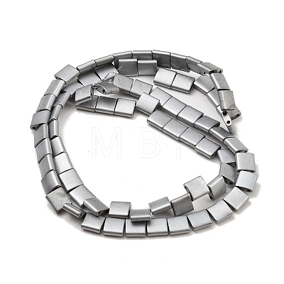 Electroplated Frosted Non-magnetic Synthetic Hematite Beads Strands G-G089-B01-09-1