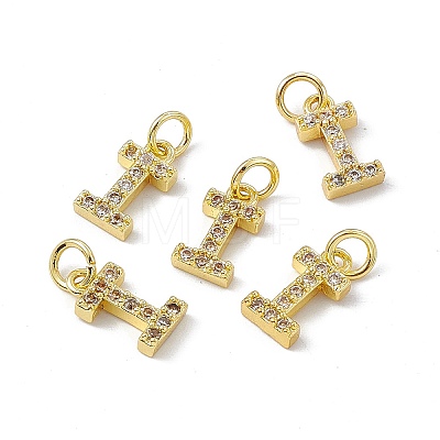 Real 18K Gold Plated Brass Micro Pave Clear Cubic Zirconia Charms KK-E068-VB452-I-1