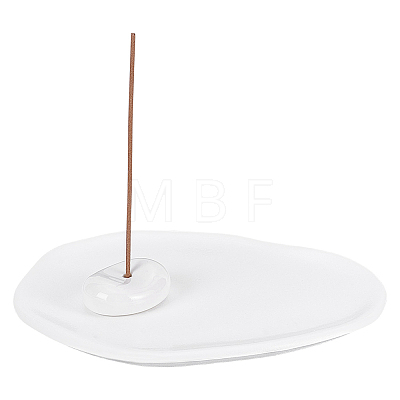 1Pc Oval Ceramic Incense Burner Holder AJEW-ME0003-93B-1