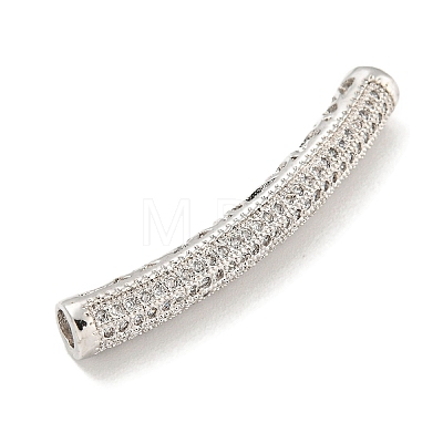 Brass Micro Pave Clear  Cubic Zirconia Beads KK-G493-15P-01-1