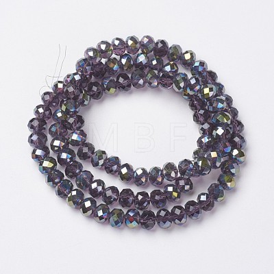 Electroplate Transparent Glass Beads Strands EGLA-A034-T6mm-S07-1